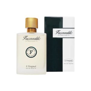 Faconnable Eau de Toilette: frescura cítrica, corazón floral y fondo amaderado. Elegancia atemporal para el hombre moderno.