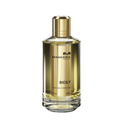 Mancera Sicily, perfume cítrico y floral con jazmín y melocotón, símbolo de frescura mediterránea.