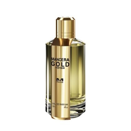 Mancera Gold Prestigium, perfume oriental y especiado con oud y cuero, símbolo de lujo y elegancia.
