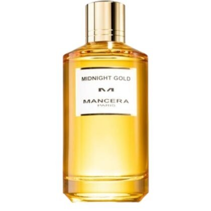 Mancera Midnight Gold, perfume aromático y especiado con lavanda y pachulí, símbolo de misterio y elegancia.