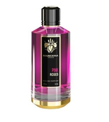 Mancera Pink Roses, perfume floral y afrutado con rosa y violeta, símbolo de frescura y elegancia.