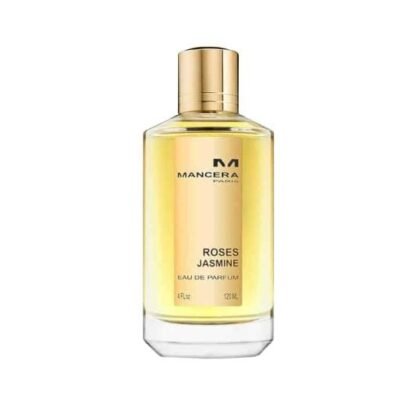 Mancera Roses Jasmine, perfume floral con rosa y jazmín, símbolo de frescura y elegancia oriental.