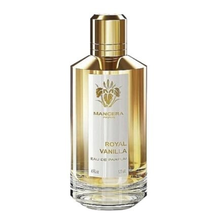 Mancera Royal Vanilla, perfume floral y gourmand con vainilla y rosa, símbolo de dulzura y elegancia.