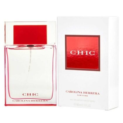 Chic de Carolina Herrera, perfume femenino con frescura cítrica, corazón floral y base cálida envolvente.