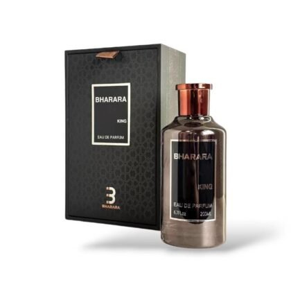 Bharara King, perfume masculino con frescura cítrica, corazón especiado y base cálida envolvente.