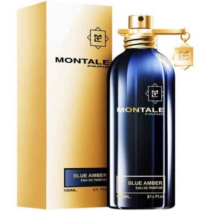 Montale Blue Amber, perfume unisex con frescura cítrica, corazón amaderado y base cálida envolvente.