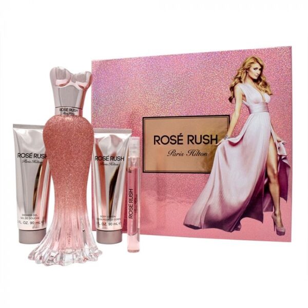 Perfume en Estuche Rose Rush Paris Hilton Eau de Parfum 4 Piezas – 100ml – Mujer