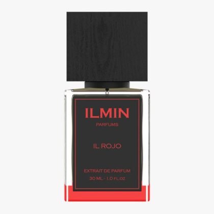 ILMIN IL Rojo, perfume unisex con frescura frutal, corazón floral y base cálida ambarada.