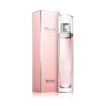 Hugo Boss Ma Vie Pour Femme L´eau, perfume femenino con bergamota, rosa y almizcle, símbolo de frescura elegante.