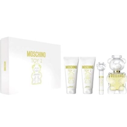 Estuche Moschino Toy 2, set femenino con perfume, perfumero, gel de ducha y crema corporal.