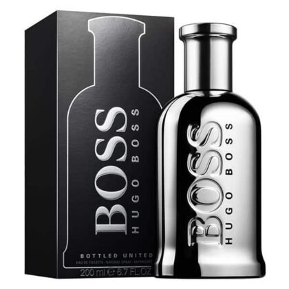Hugo Boss Bottled United, perfume masculino con naranja, menta y vetiver, símbolo de energía elegante.