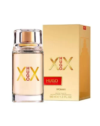 Hugo Boss Woman XX, perfume femenino con mandarina, jazmín y sándalo, símbolo de elegancia moderna.