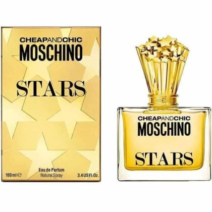 Moschino CheapandChic Stars, perfume femenino floral y luminoso con notas cítricas y base cálida elegante.