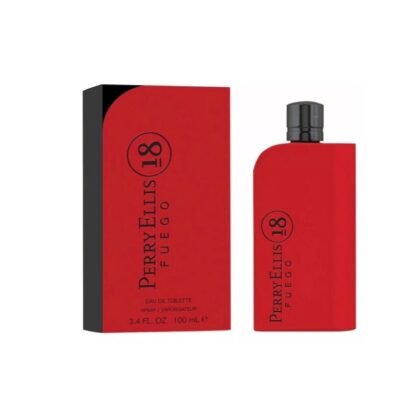 Perry Ellis Fuego 18, perfume masculino elegante con notas cítricas, especiadas y amaderadas.
