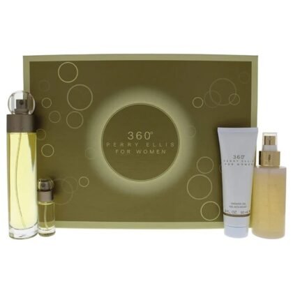 Estuche 360 Perry Ellis For Women, frescura floral y calidez elegante para cada momento.