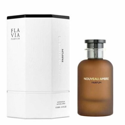 Nouveau Ambre Parfum Flavia, frescura cítrica y elegancia cálida para un estilo moderno y sofisticado.