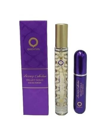 Orientica Velvet Gold, dulzura gourmand y floral con un toque glamoroso y sofisticado.