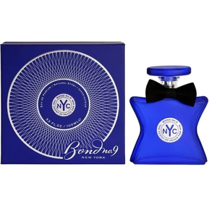 Perfume Bond No. 9 Scent of Peace: frescura frutal y serenidad elegante en un frasco azul icónico.