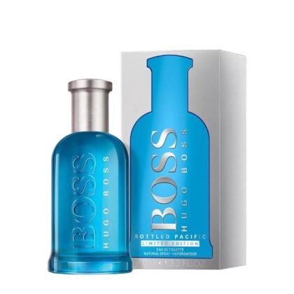 Perfume Hugo Boss Bottled Pacific: frescura oceánica y energía veraniega en un frasco azul sofisticado.