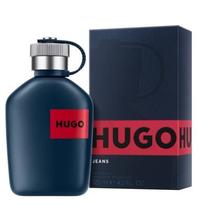 Perfume Hugo Boss Hugo Jeans: frescura cítrica y estilo juvenil en un frasco azul moderno.