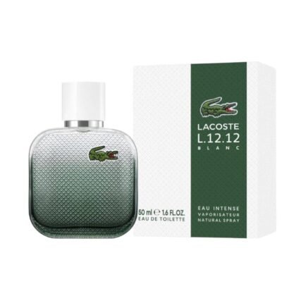 Lacoste Blanc Eau Intense, frescura cítrica y elegancia amaderada para un estilo moderno y versátil.