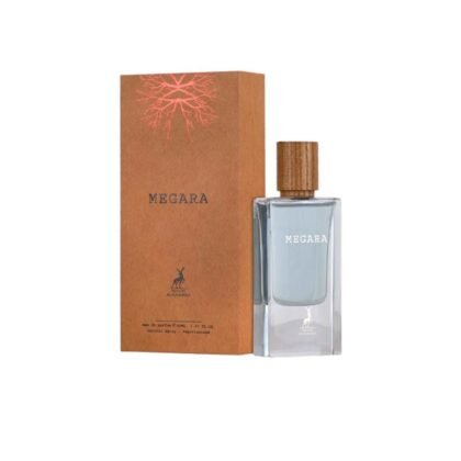 Megara de Maison Alhambra, perfume femenino con notas frutales, florales y base amaderada elegante.
