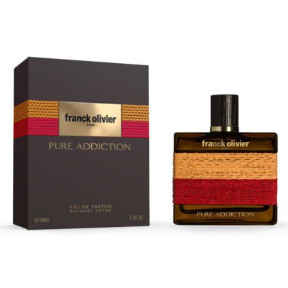 Franck Olivier Pure Addiction, frescura cítrica y elegancia especiada con lavanda, pachulí y ámbar.