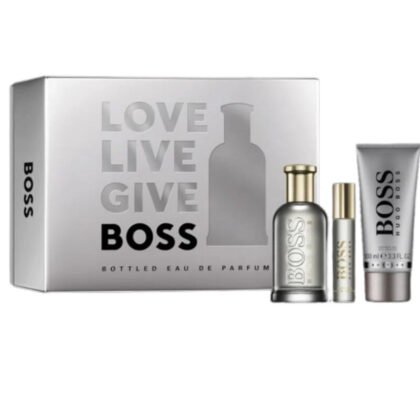 Estuche Hugo Boss Bottled, set masculino con fragancia cítrica, especiada y base amaderada elegante.