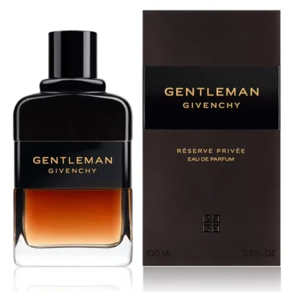 Givenchy Gentleman Reserve Privée, perfume masculino con notas cítricas, whisky y base amaderada intensa.