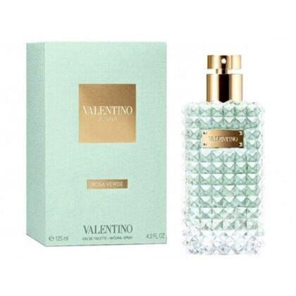 Valentino Donna Rosa Verde, perfume femenino con notas cítricas, florales y base almizclada elegante.