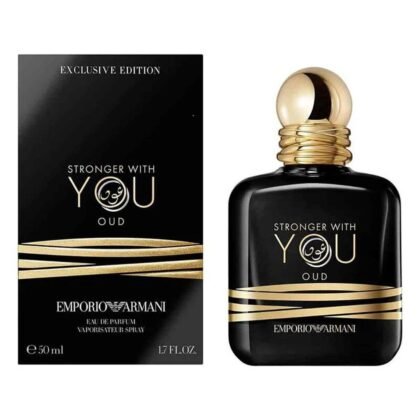 Stronger With You Oud, perfume masculino con notas especiadas, oud y base ambarina elegante.