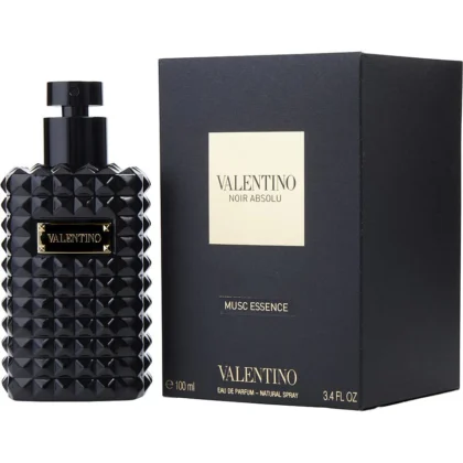 Valentino Noir Absolu Musc Essence, perfume femenino con notas almizcladas, florales y base ambarina elegante.