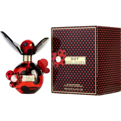 Marc Jacobs Dot, perfume femenino con notas frutales, florales y cálidas de vainilla y almizcle.