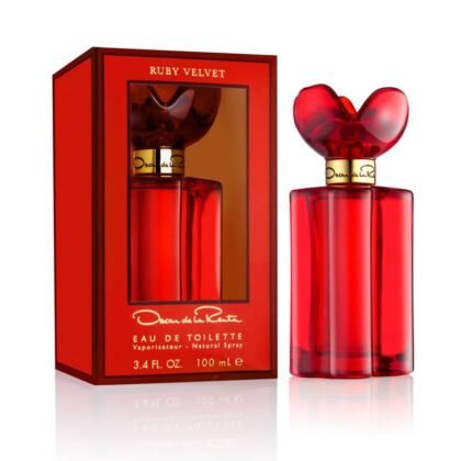 Ruby Velvet de Oscar de la Renta: frutas, flores blancas e iris en una fragancia empolvada, sensual y sofisticada.