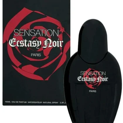 Sensation Ecstasy Noir Paris, fragancia fresca y elegante con notas cítricas, florales y cálidas.