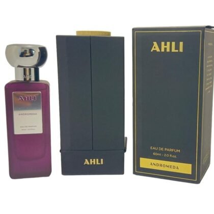 Ahli Andromeda Eau de Parfum, perfume unisex con notas cítricas, florales y cálidas de ámbar.