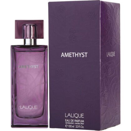 Lalique Amethyst, perfume femenino con notas frutales, florales y cálidas de vainilla y almizcle.