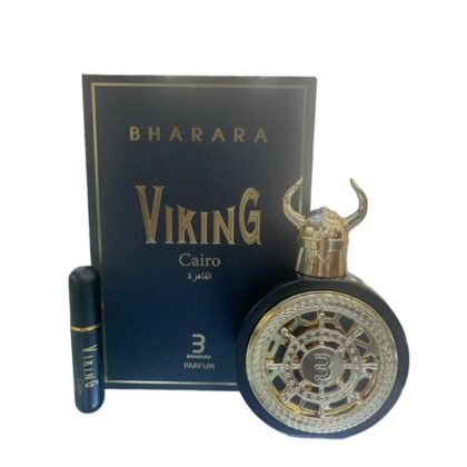 Bharara Viking Cairo, perfume elegante con notas cítricas, florales y base amaderada intensa.