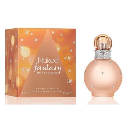 Fantasy Naked de Britney Spears, aroma sensual y tropical con mandarina, jazmín y vainilla. Libertad y deseo en cada gota.