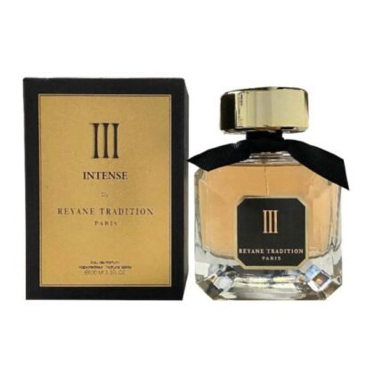 III Intense Reyane Tradition, perfume masculino con notas cítricas, especiadas y cálidas de ámbar y pachulí.