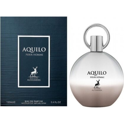 Maison Alhambra Aquilo: cítrica, marina y amaderada. Una fragancia masculina fresca y sofisticada para el hombre moderno.