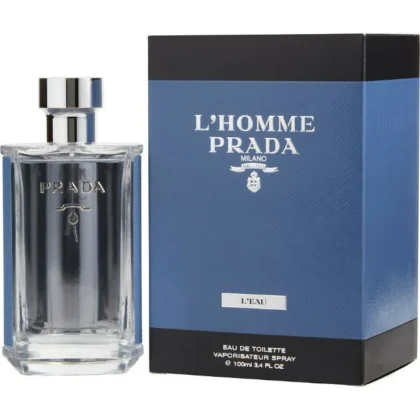 Prada L'Homme L'Eau de Prada: neroli, iris y sándalo en una fragancia fresca, elegante y empolvada para hombres modernos.