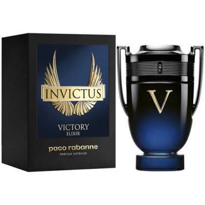 Invictus Victory Elixir de Paco Rabanne, aroma intenso con lavanda, vainilla e incienso. Poder y seducción en cada gota.