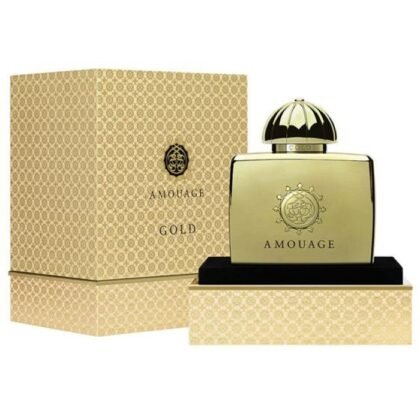 Gold Woman de Amouage: rosa, mirra y ámbar gris en una fragancia floral aldehídica, majestuosa y clásica.