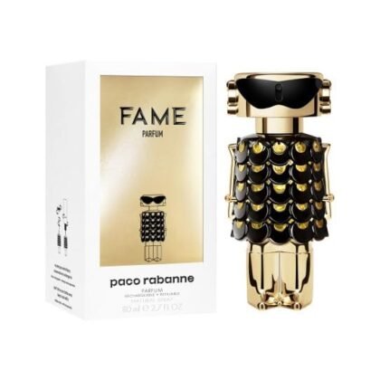 Fame Parfum de Paco Rabanne: mango, jazmín y vainilla en una fragancia femenina audaz, elegante y envolvente.