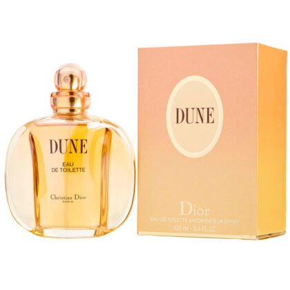Dune de Dior, fragancia femenina con notas de mandarina, jazmín y sándalo. Elegancia natural y sensualidad duradera.