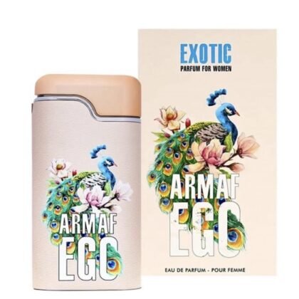 Descubre Ego Exotic de Armaf, una fragancia floral-blanca con jazmín, praliné y fondo cálido de almizcle y sándalo.