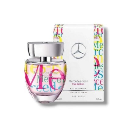 Mercedes-Benz For Her Pop Edition de Mercedes-Benz: durazno, frangipani y vainilla en una fragancia vibrante y femenina.