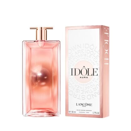 Idole Aura de Lancome: rosa, jazmín y vainilla en una fragancia solar que empodera y seduce con luz propia.