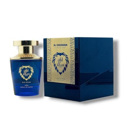 Azlan Oud Blue Edition de Al Haramain: pomelo, lavanda y ámbar en una fragancia intensa, elegante y magnética.